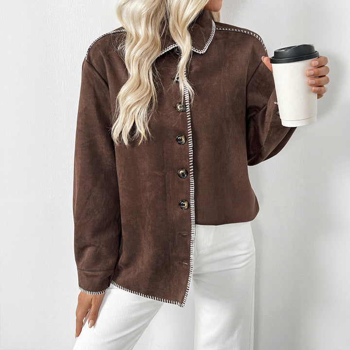 Damen Elegantes Overshirt aus Velourslederimitat Echo Archiv