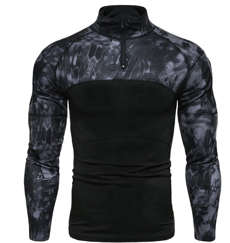 Herren Funktionales Langarmshirt im sportlichen Design mit Stehkragen und Reißverschluss Echoarchiv