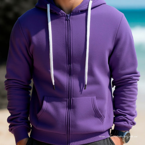 Herren Kapuzen‑Sweatjacke mit durchgehendem Reißverschluss, Kängurutaschen & weichem Futter Echo Archiv
