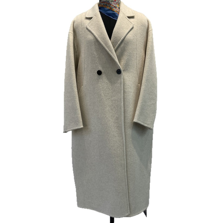 Damen maßgeschneiderter Fleece Doppelreiher Mantel Echoarchiv