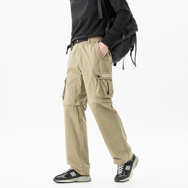 Herren Abnehmbare Cargo-Zip-Hose mit Reißverschluss-Bein, Multifachtaschen und integriertem Gürtel Echo Archiv
