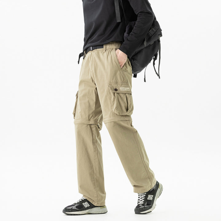 Herren Abnehmbare Cargo-Zip-Hose mit Reißverschluss-Bein, Multifachtaschen und integriertem Gürtel Echo Archiv