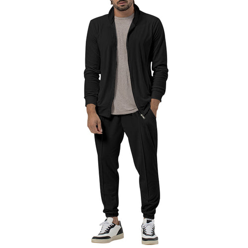 Herren sportliche Sweatjacke mit modernem Stehkragen und praktischen Taschen Echoarchiv