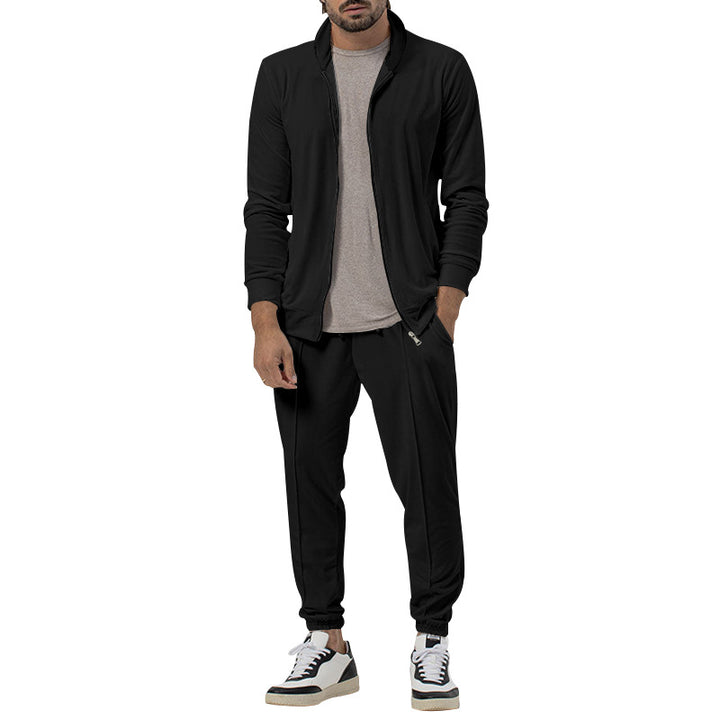 Herren Atmungsaktive Zip-Jacke mit hohem Kragen und seitlichen Taschen Echoarchiv