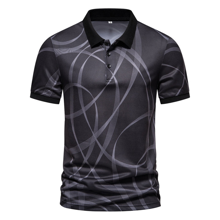 Herren Poloshirt mit modernem grafischen Muster und atmungsaktiver Textiltechnologie Echoarchiv