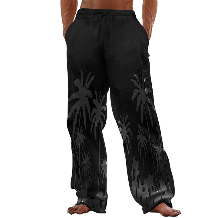 Herren entspannte Strandhose mit Palmenmotiv Echoarchiv