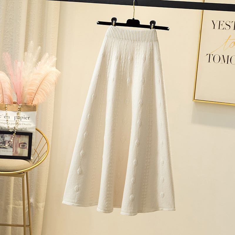 Damen Eleganter, luftiger Maxirock mit Rippstruktur Echo Archiv