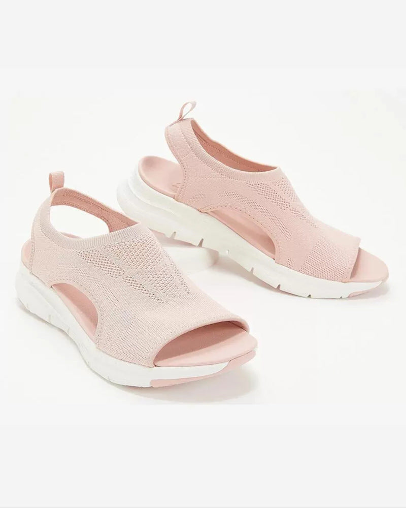 Damen Komfortable Sandaletten mit atmungsaktiver Strickoberfläche und ergonomischem Fußbett Echoarchiv