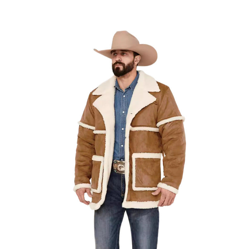 Herren Lammfellimitat-Jacke mit weichem Innenfutter Echoarchiv