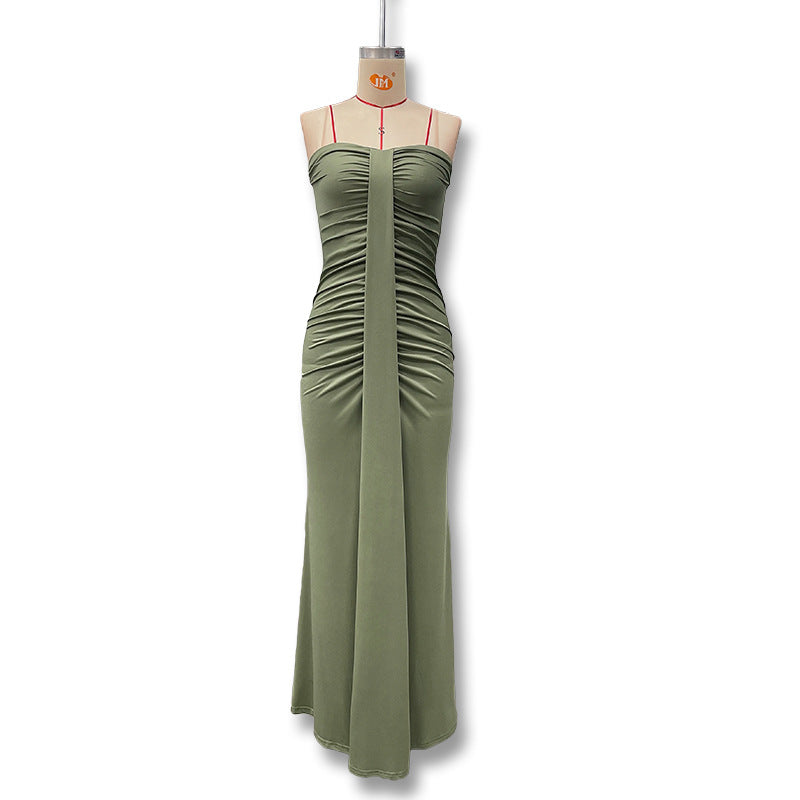 Damen Figurbetontes Maxikleid mit Raffungen und zartem Schnitt Echo Archiv