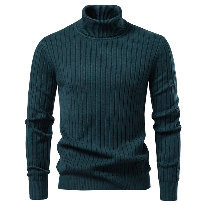 Herren Rollkragenpullover mit feinem Rippstrukturdesign Echoarchiv
