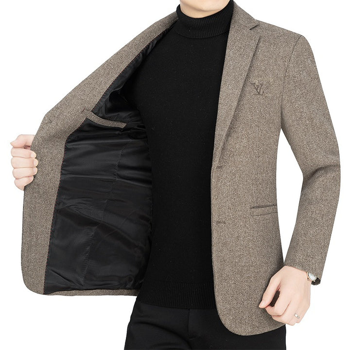Herren Slim-Fit Sakko im Filzlook mit minimalistischen Pattentaschen – Tianoro