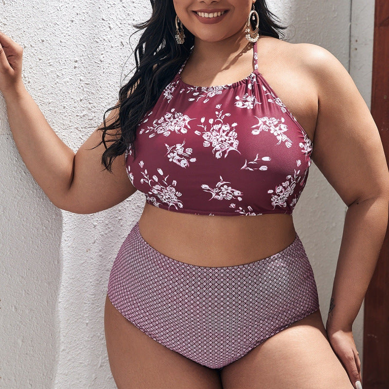 Damen Hochgeschnittener Bikini mit modischem Cropped-Oberteil Echo Archiv
