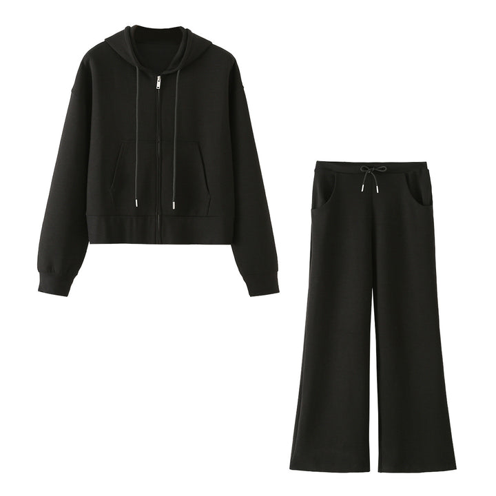 Damen Weite Jersey-Hose mit hohem Bund Tunnelzug und Pattentaschen Echo Archiv