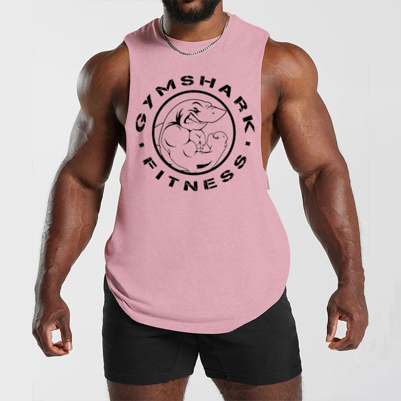 Herren nan ärmelloses Muskelshirt mit extra tiefen Armöffnungen und großem Logodruck Echo Archiv