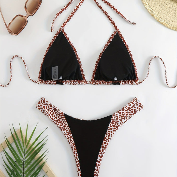 Damen Triangel-Bikini mit stilvollem Giraffenmuster Echo Archiv