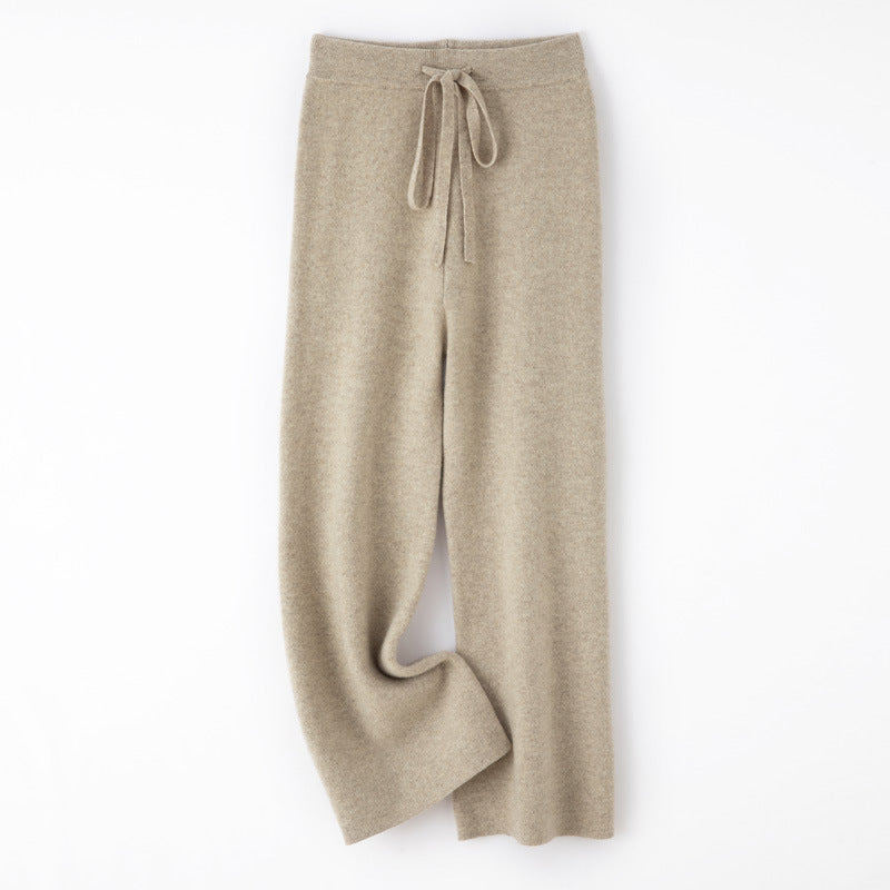 Damen weite Strickhose mit Tunnelzugbund und kaschmirähnlicher Haptik Echoarchiv