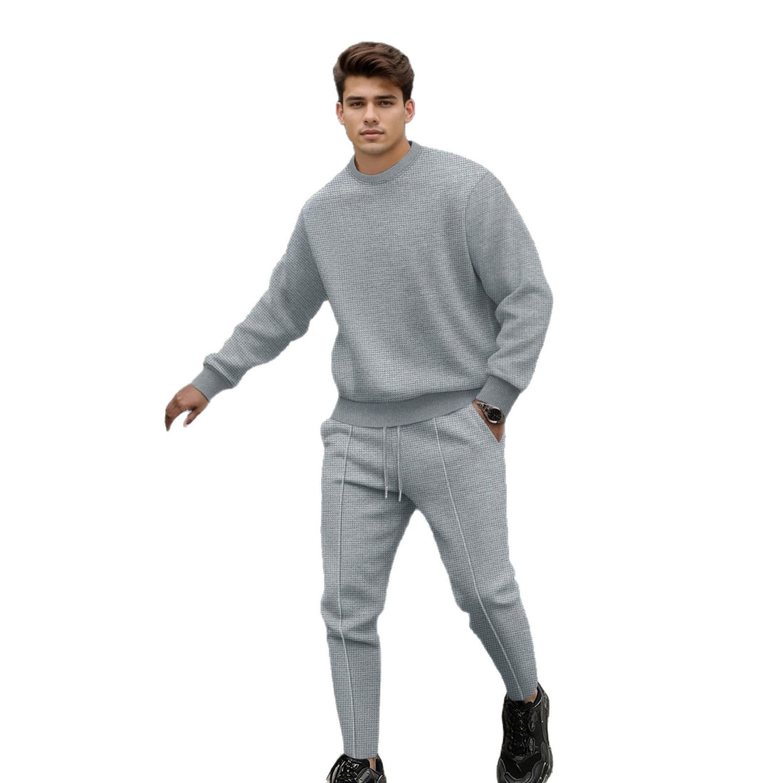 Herren lässiger Strickpullover und Jogginghose Set – Marzano