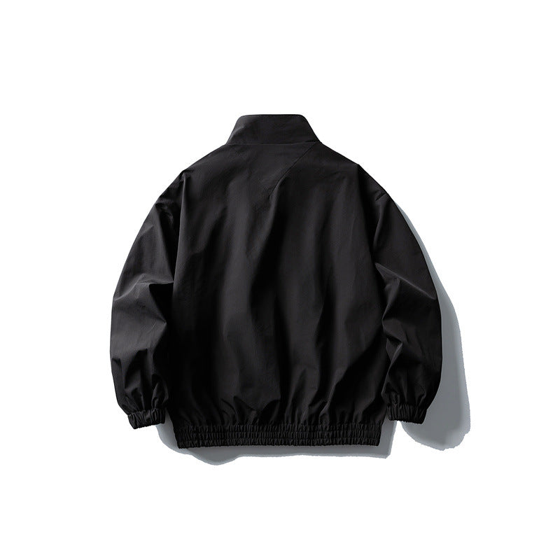 Herren Windbreaker-Jacke im Boxy‑Schnitt mit Stehkragen und elastischem Saum Echoarchiv