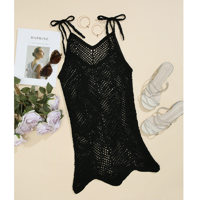 Damen Häkel-Strandkleid mit verstellbaren Trägern und dekorativem Netzdesign Echo Archiv