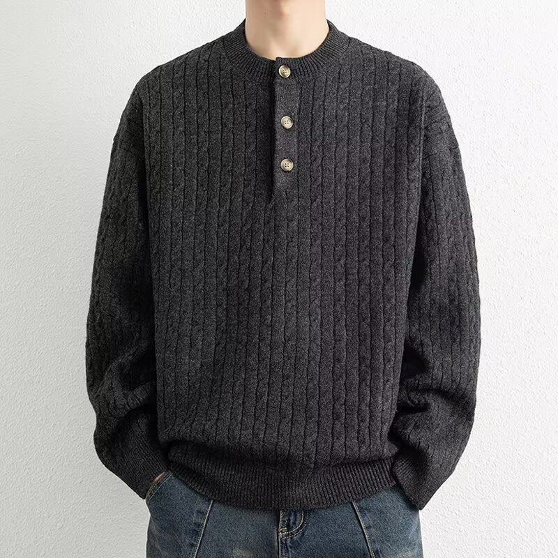 Herren Grobstrickpullover mit Knopfleiste Echoarchiv 1787964769