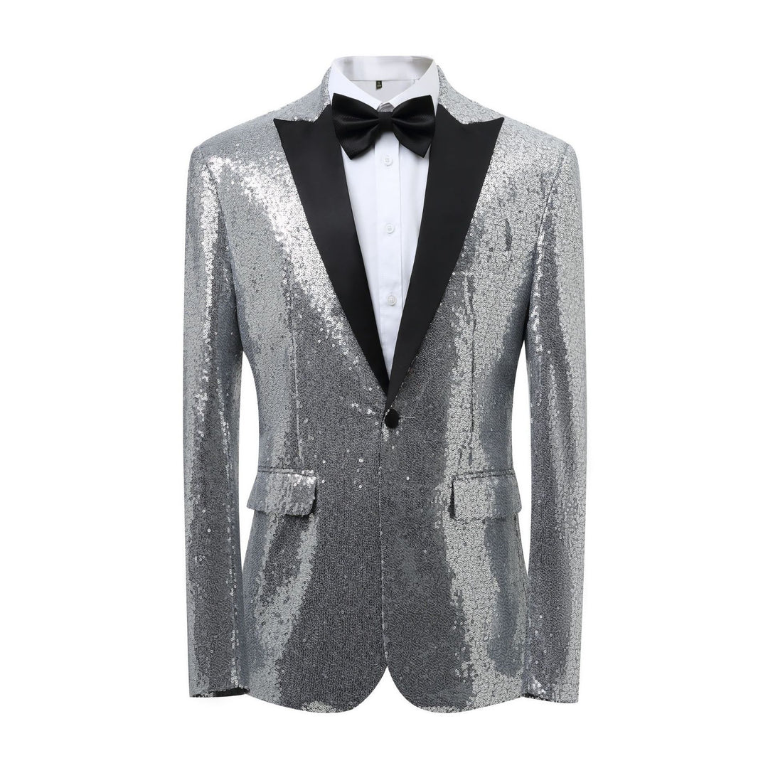 Herren Glamouröser Pailletten-Smokingblazer Echoarchiv