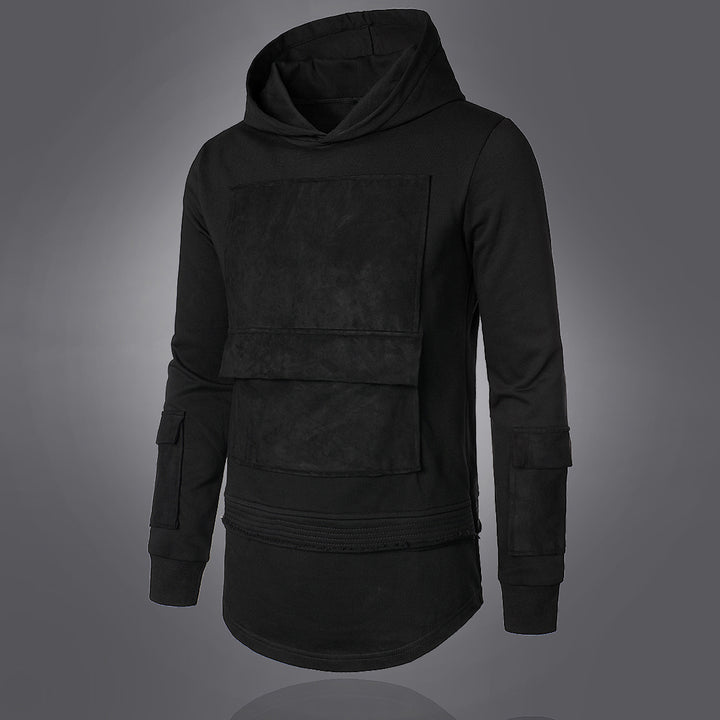 Herren modischer Hoodie mit integrierten Taschen und einzigartigem Design Echoarchiv