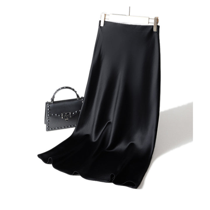 Damen Langer Satin-Maxirock im Bias-Cut mit taillenhoher Passform und fließender A‑Linie Echo Archiv