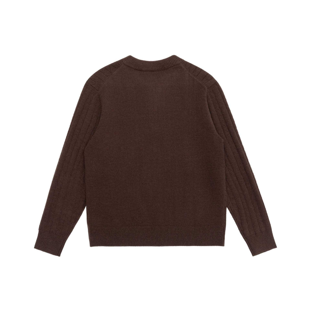Herren Zopfmuster-Halbzip-Pullover mit Stehkragen und geripptem Saum Echoarchiv