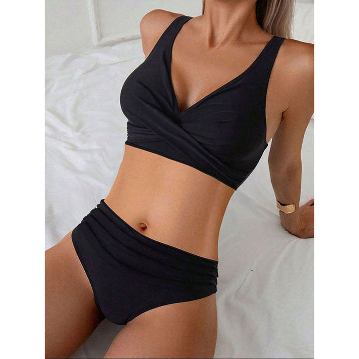 Damen Hochgeschnittenes Bikini-Set mit Wickeloberteil Echo Archiv