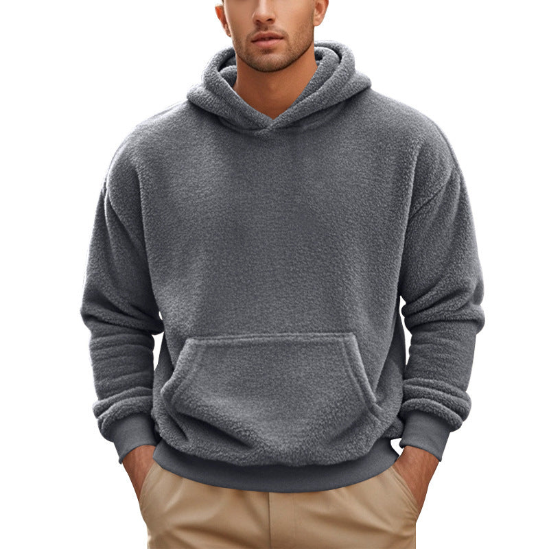 Herren kuscheliger Fleece-Hoodie mit praktischen Taschen und elastischen Bündchen Echoarchiv