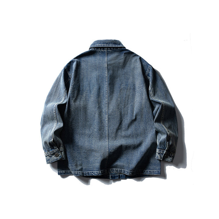 Unisex Boxy-Denim-Blouson mit vier aufgesetzten Taschen Echoarchiv