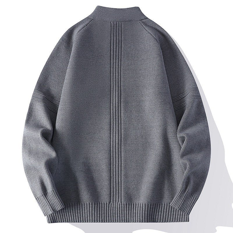 Herren Oversize Feinstrick-Zipjacke mit Stehkragen, Raglanärmeln und gerippten Abschlüssen Echo Archiv