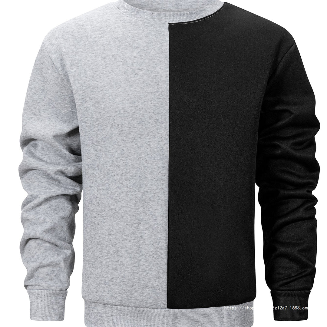 Herren Sweatshirt mit zweifarbiger Blockoptik, Rundhals & weichem Baumwoll‑Mix Echo Archiv