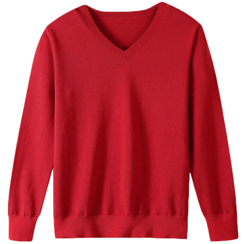 Damen Leichter V‑Ausschnitt Feinstrickpullover aus kaschmirweicher Baumwollmischung mit elastischen Rippbündchen Echoarchiv