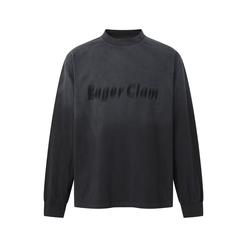 Unisex Oversize-Sweatshirt mit Troyerkragen und verschwommenem Logo-Print Echoarchiv