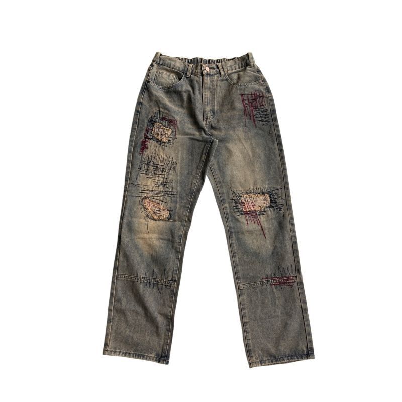 Herren lockere Denim-Jeans im Used-Look Echoarchiv