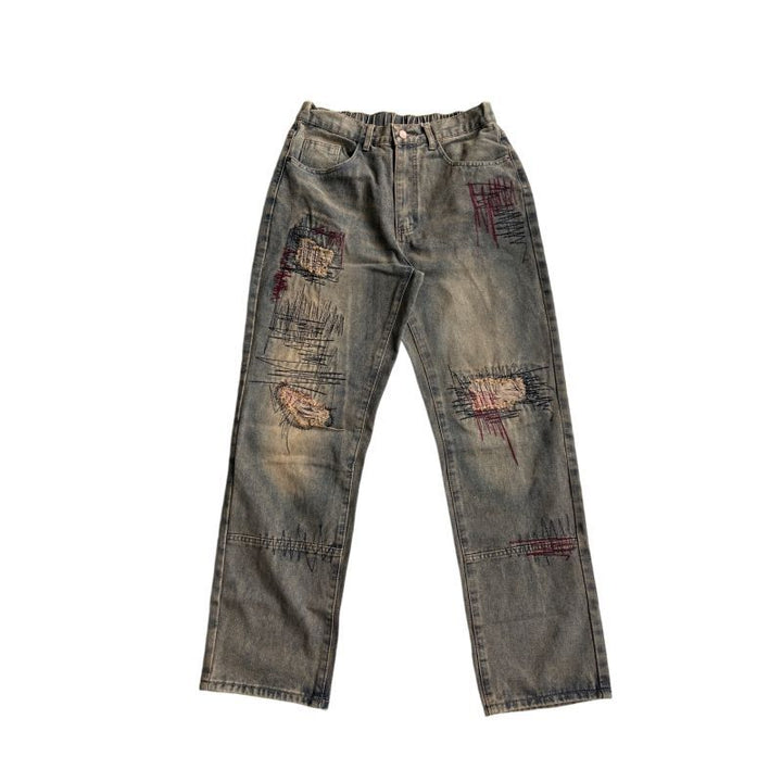 Herren lockere Denim-Jeans im Used-Look Echoarchiv