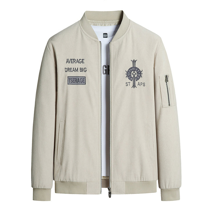 Herren Modische Bomberjacke mit Stickerei Echo Archiv