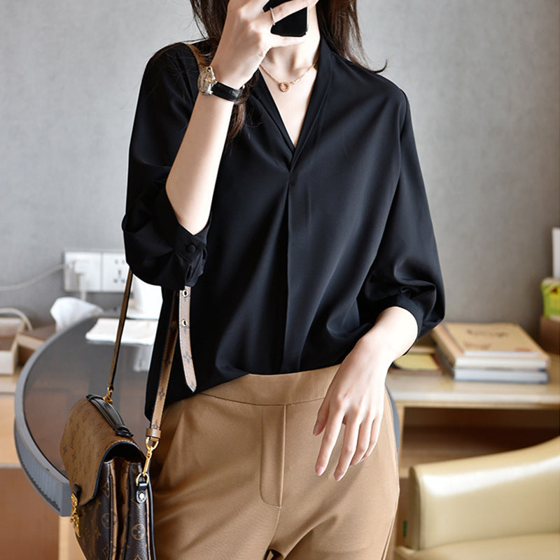 Damen Elegante Bluse mit Ballonärmeln Echoarchiv