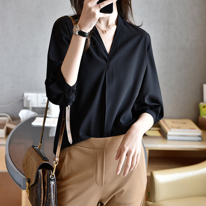 Damen Elegante Bluse mit Ballonärmeln Echoarchiv