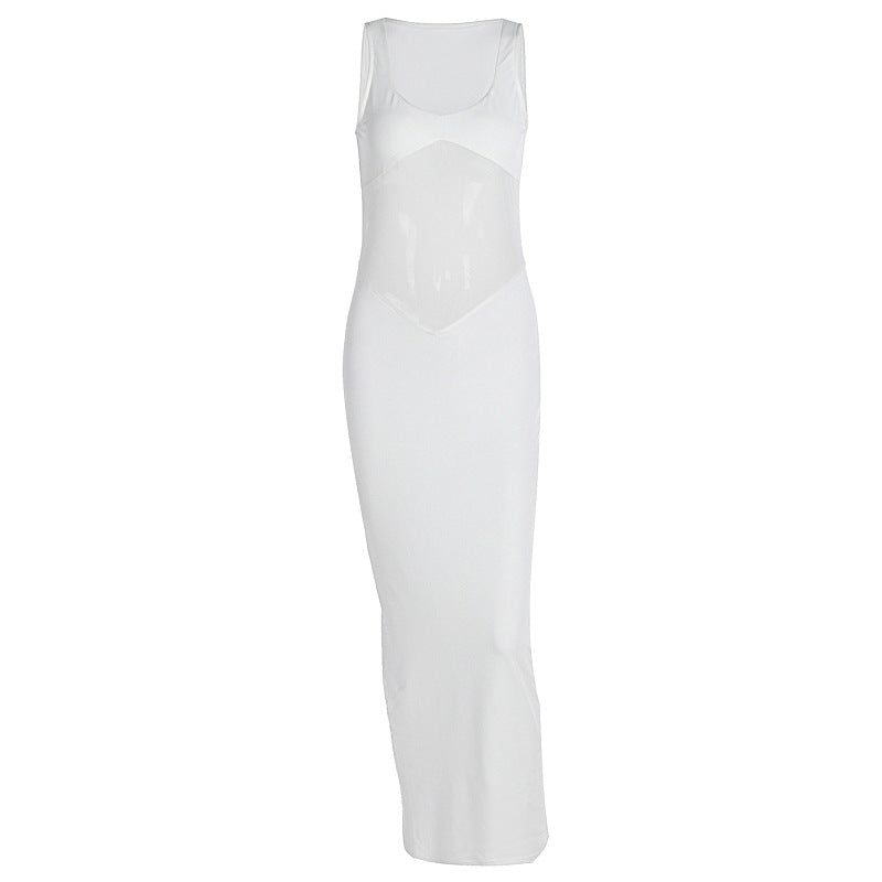 Damen Elegantes Maxikleid mit transparenten Einsätzen und figurbetontem Schnitt Echo Archiv