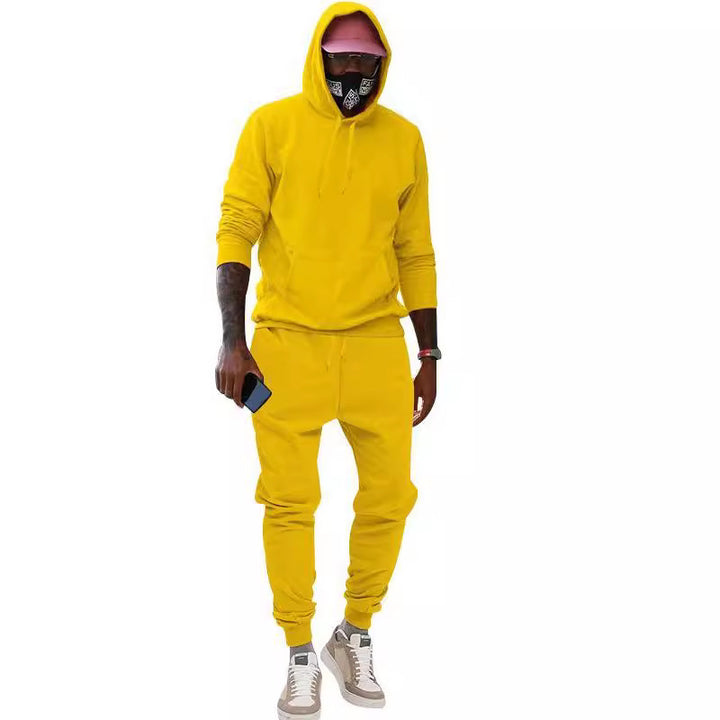 Herren nan lässiges Hoodie- und Jogging-Set aus French Terry mit Kängurutasche, gerippten Bündchen und elastischem Tunnelzugbund Echo Archiv