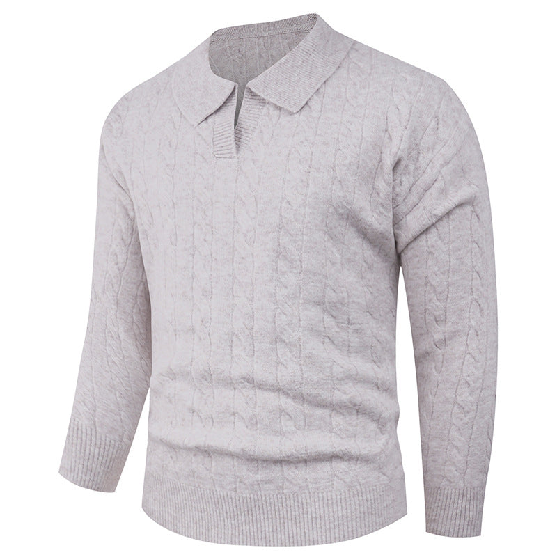 Herren eleganter Strickpullover mit modernem Zopfmuster Echoarchiv