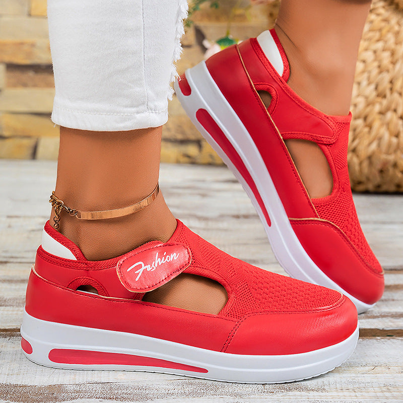 Damen nan ergonomischer Mary-Jane Schlupfsneaker aus 3D-Strick mit Klettverschluss und stoßdämpfender Plateau-Laufsohle Echo Archiv