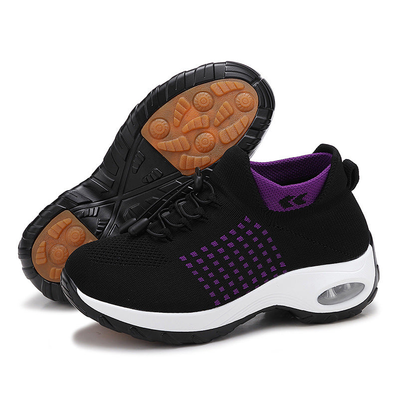 Damen nan atmungsaktive gestrickte Plateausneaker mit Luftkissenfederung und elastischem Schaft Echo Archiv