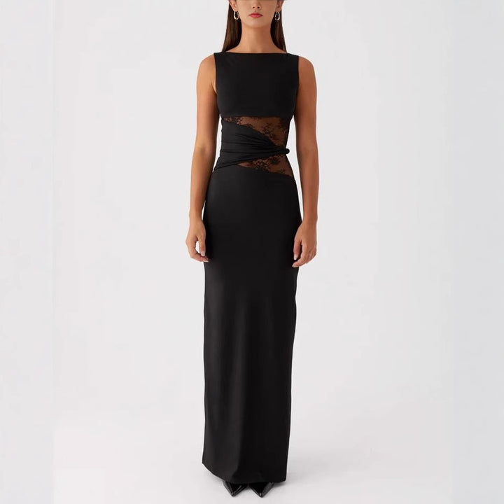Damen Elegantes Maxikleid mit transparenter Spitze und figurbetontem Schnitt Echo Archiv