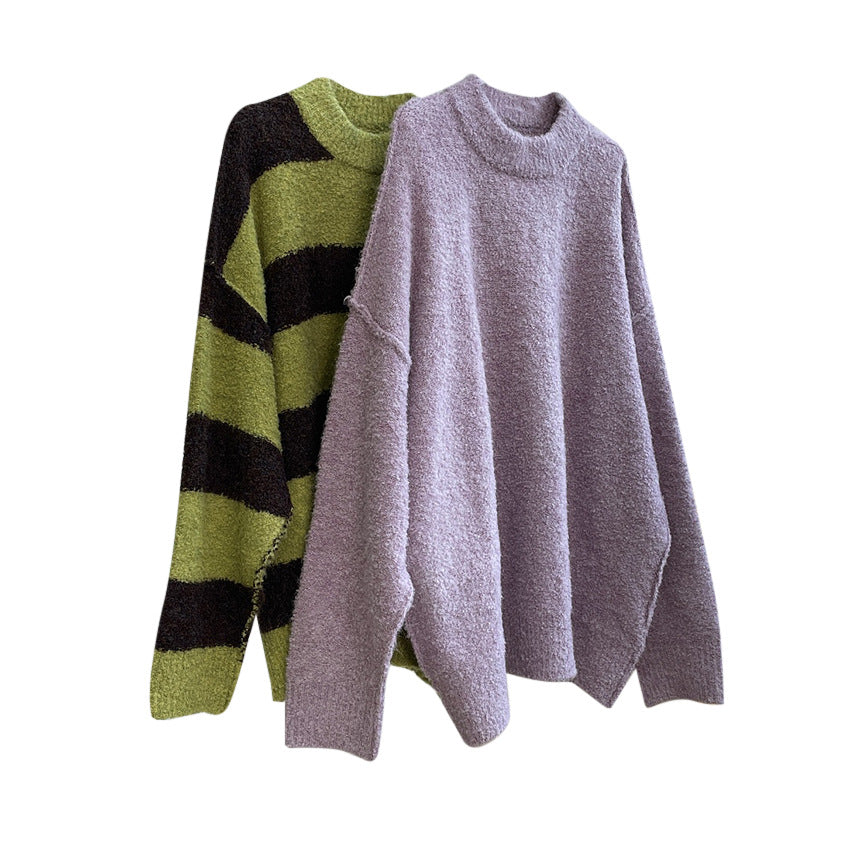 Damen Kuscheliges Oversize‑Strickkleid mit Bouclé‑Struktur und Rundhalsausschnitt Echoarchiv