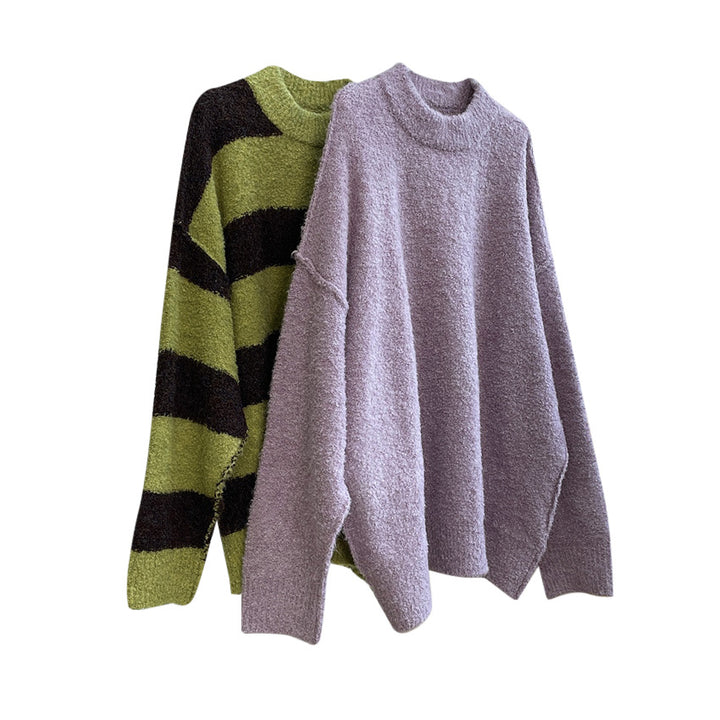 Damen Kuscheliges Oversize‑Strickkleid mit Bouclé‑Struktur und Rundhalsausschnitt Echoarchiv