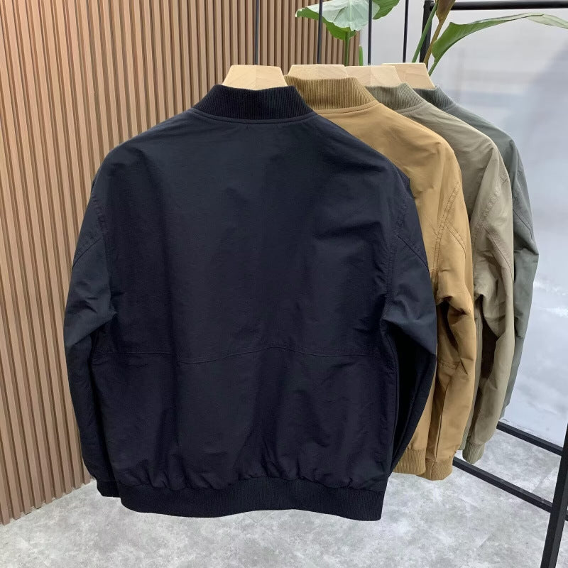 Herren Leichte Utility-Bomberjacke mit Reißverschluss, Multifunktions-Taschen und Rippbündchen Echoarchiv